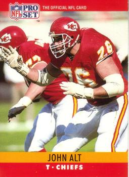 John Alt Kansas City Chiefs 1990 Pro set NFL Rookie Card #140
